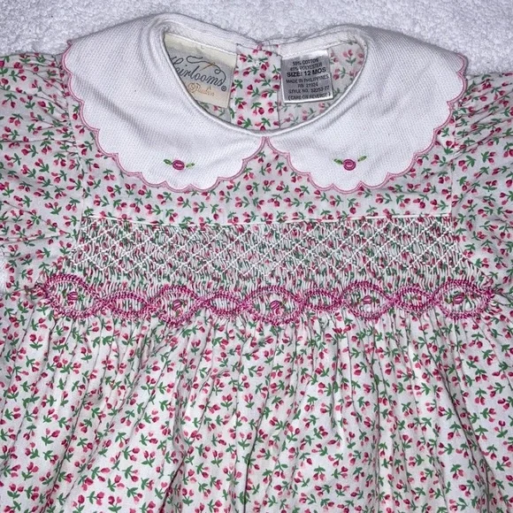 Heirlooms by Polly flinders smocked tulip bubble 12m